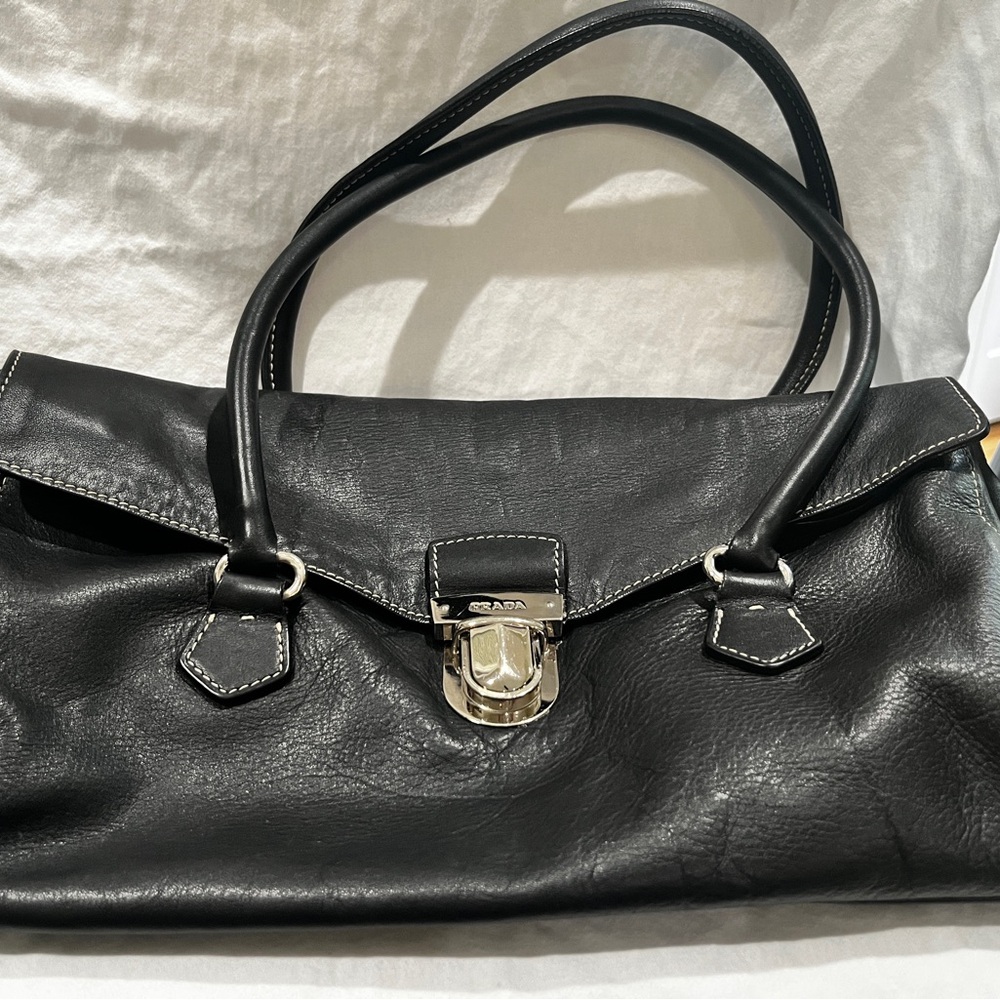Prada Black Leather Shoulder Bag